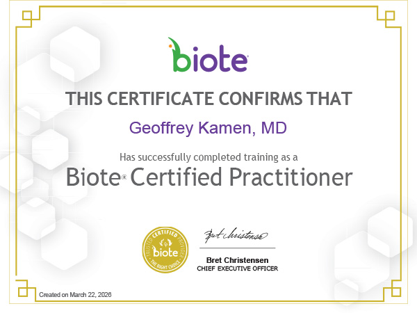 BioTe Certificate